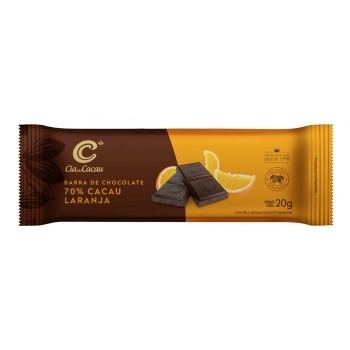BARRA CIA CHOC 70% CACAU COM LARANJA CLASSIC 12X20X20G