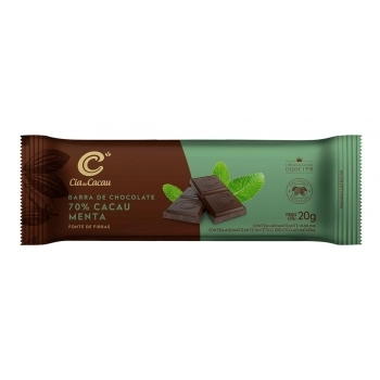 BARRA CIA CHOC 70% CACAU COM MENTA CLASSIC 12X20X20G
