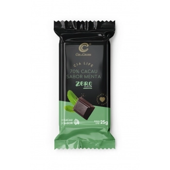 CIA LIFE 70% CACAU ZERO AÇUCAR MENTA 12X24X25G