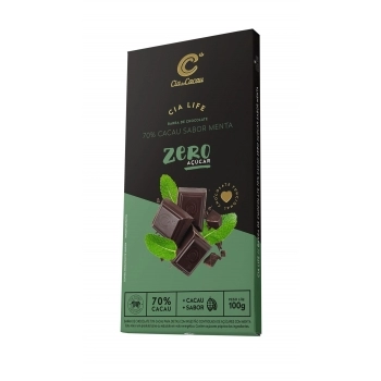 CIA LIFE 70% CACAU ZERO AÇÚCAR MENTA 4X10X100G