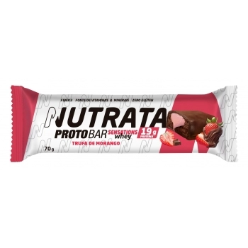 BARRA PROTOBAR SENSATIONS WHEY TRUFA DE MORANGO NUTRATA 6X9X70G