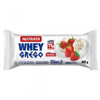 BARRA WHEY GREGO MORANGO NUTRATA 6X12X40G
