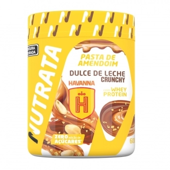 PASTA AMENDO WHEY SABOR DULCE DE LECHE CRUNCHY HAVANNA 600G NUTRATA CX/6