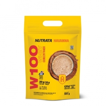 WHEY PROTEIN W100 DOCE DE LEITE HAVANNA REFIL NUTRATA 900G CX/4