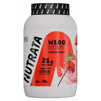 WHEY PROTEIN W100 MORANGO NUTRATA CX/4