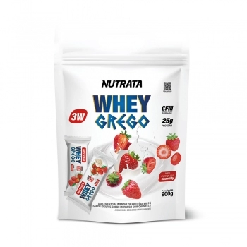 WHEY PROTEIN GREGO MORANGO 900GR REFIL NUTRATA CX/4