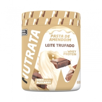 PASTA AMENDOIM WHEY SABOR LEITE TRUFADO 600G NUTRATA CX/6