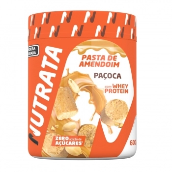 PASTA AMENDOIM WHEY PAÇOCA 600G NUTRATA CX/6