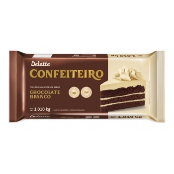COBERTURA CONFEITEIRO DELATTE CHOCOLATE BRANCO 10X1,010KG CIA DO CACAU