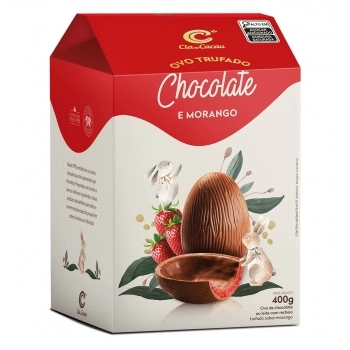 OVO TRUFADO MORANGO 8X400G CIA DO CACAU